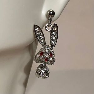 NEW Fashion Earrings Bunny Rabbit Rhinestone Stud